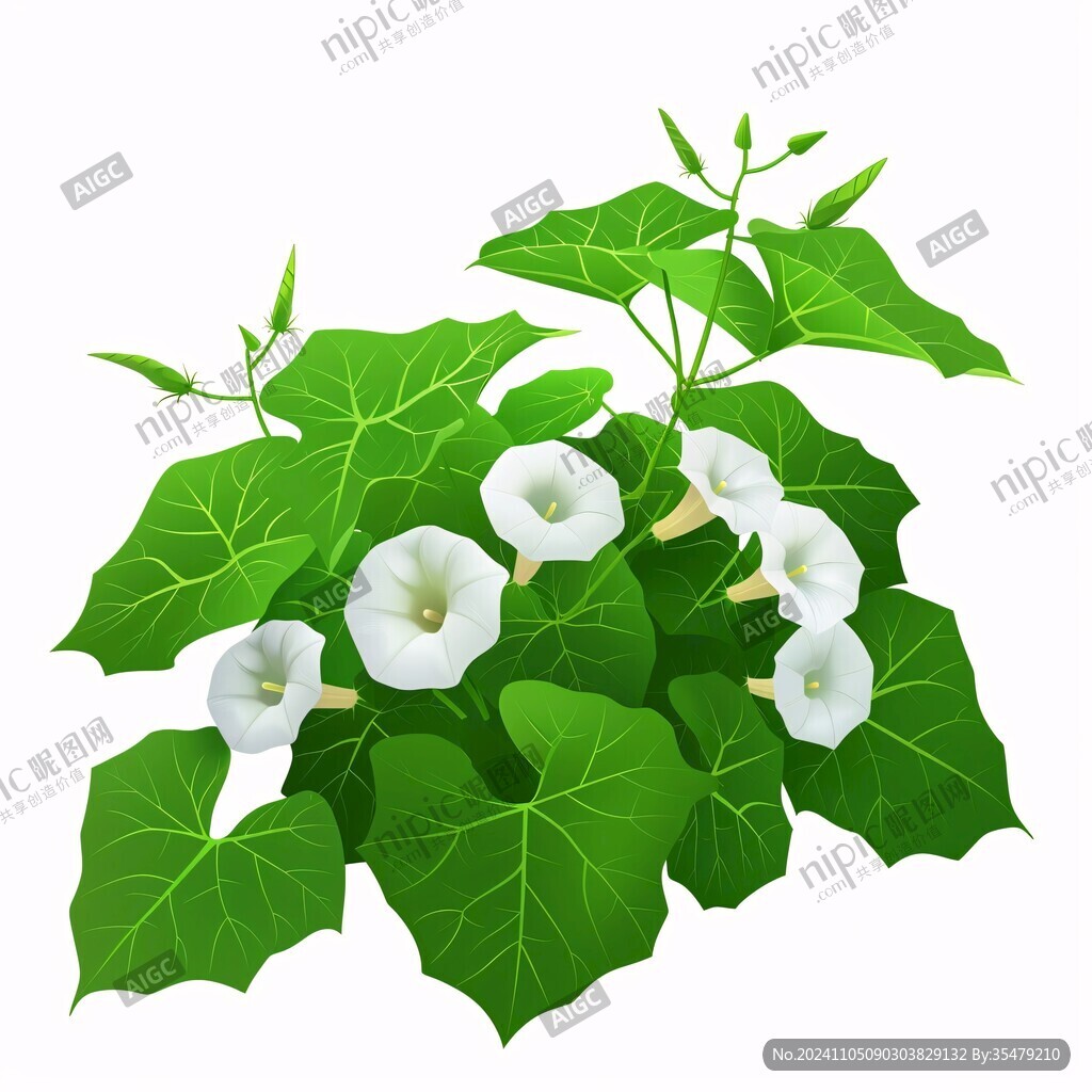白色牵牛花素材