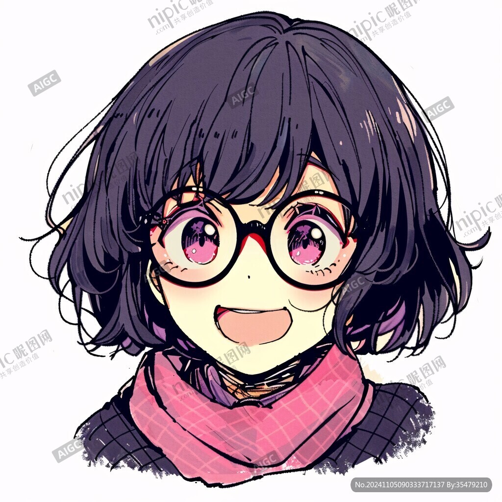 戴眼镜q版女孩