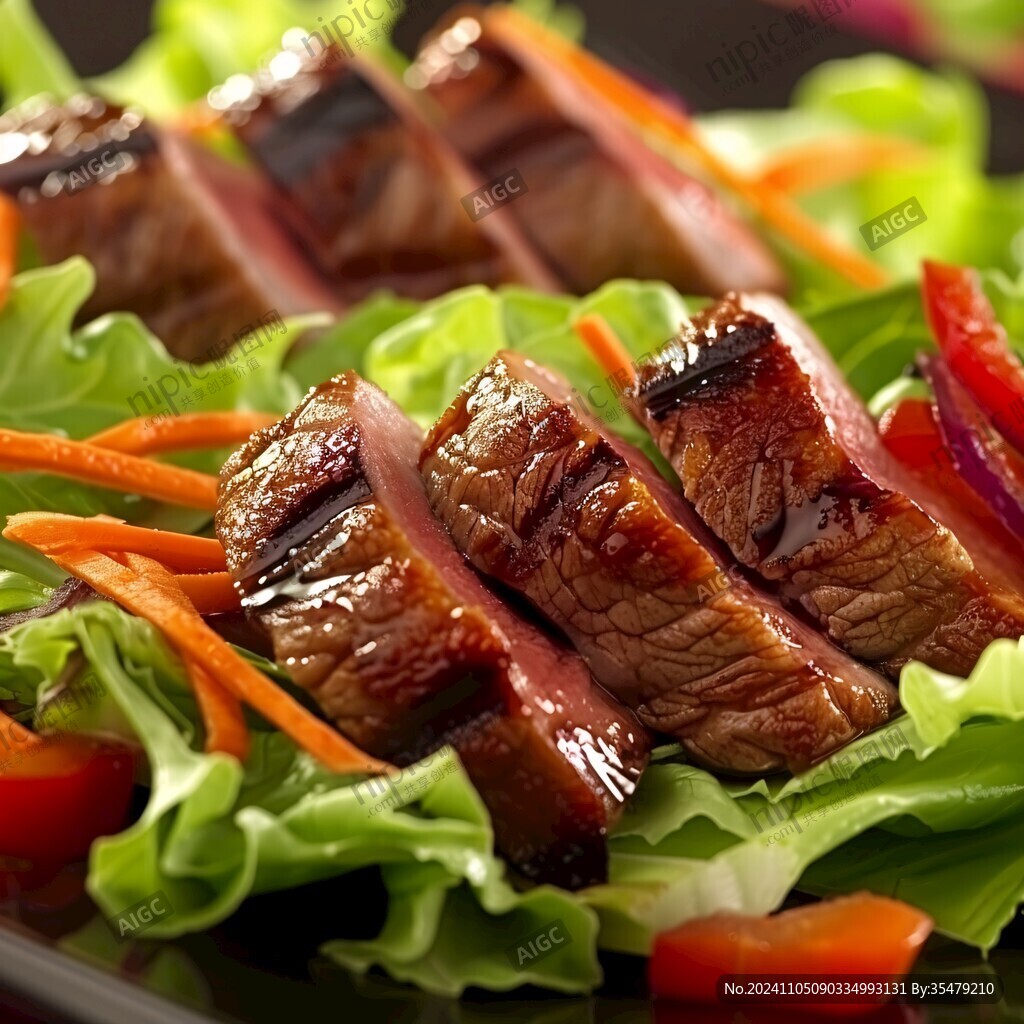 蔬菜沙拉炭烧肉
