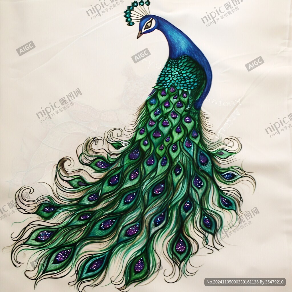 孔雀包装插画