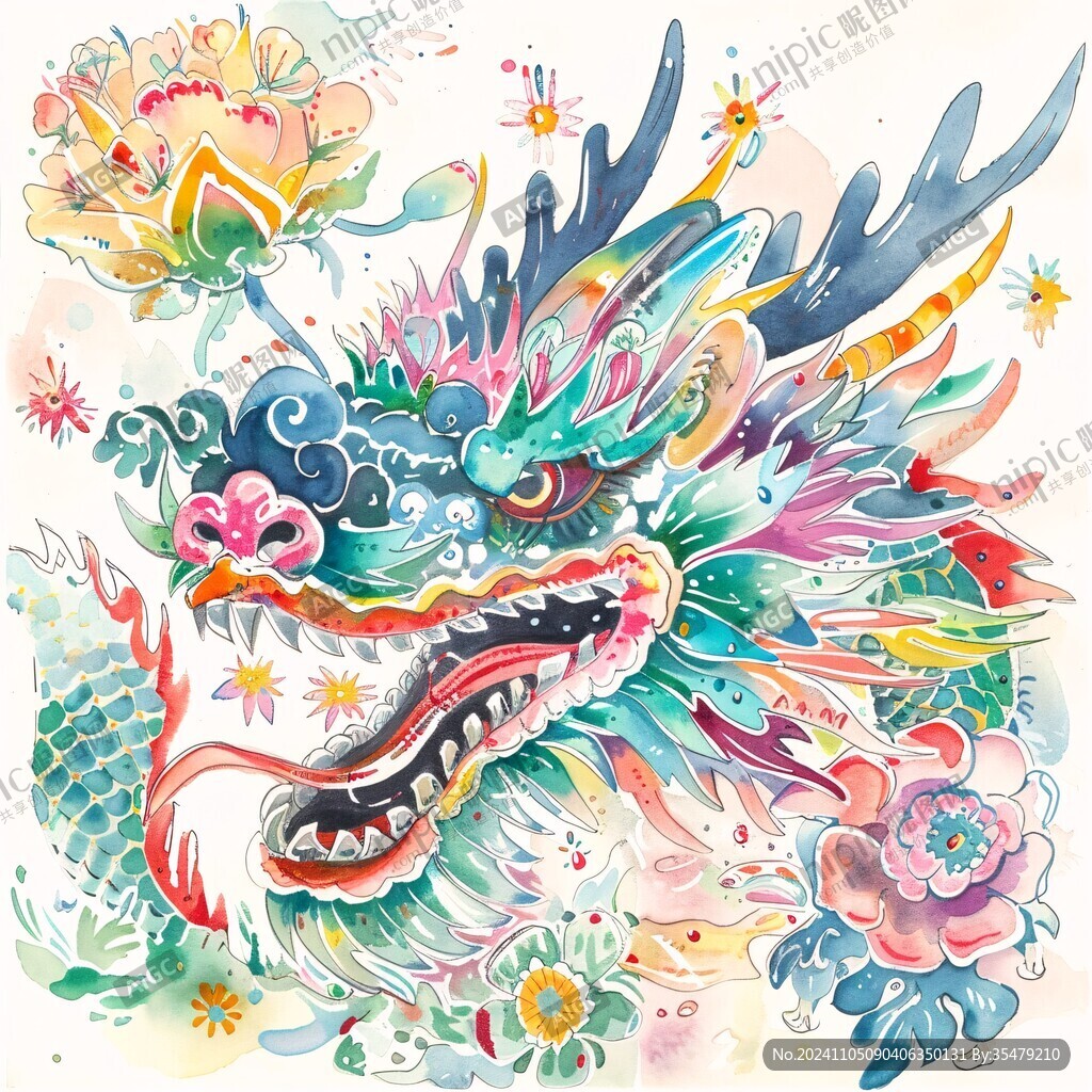 国潮龙插画文创插画