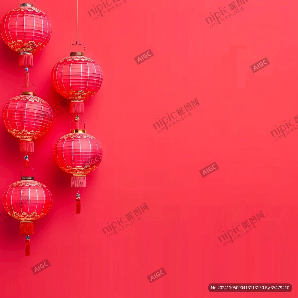 红色背景灯笼
