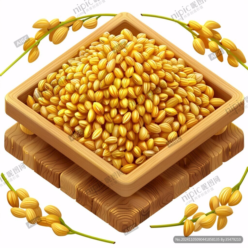 手绘小麦仁