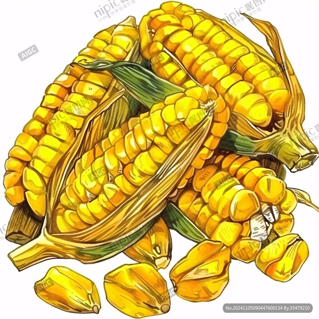玉米排骨手绘
