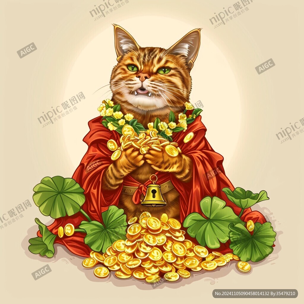 发财猫插画