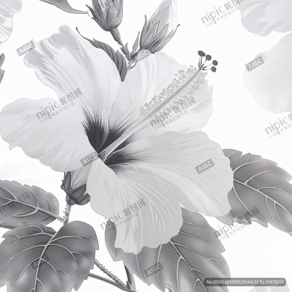 手绘扶桑花