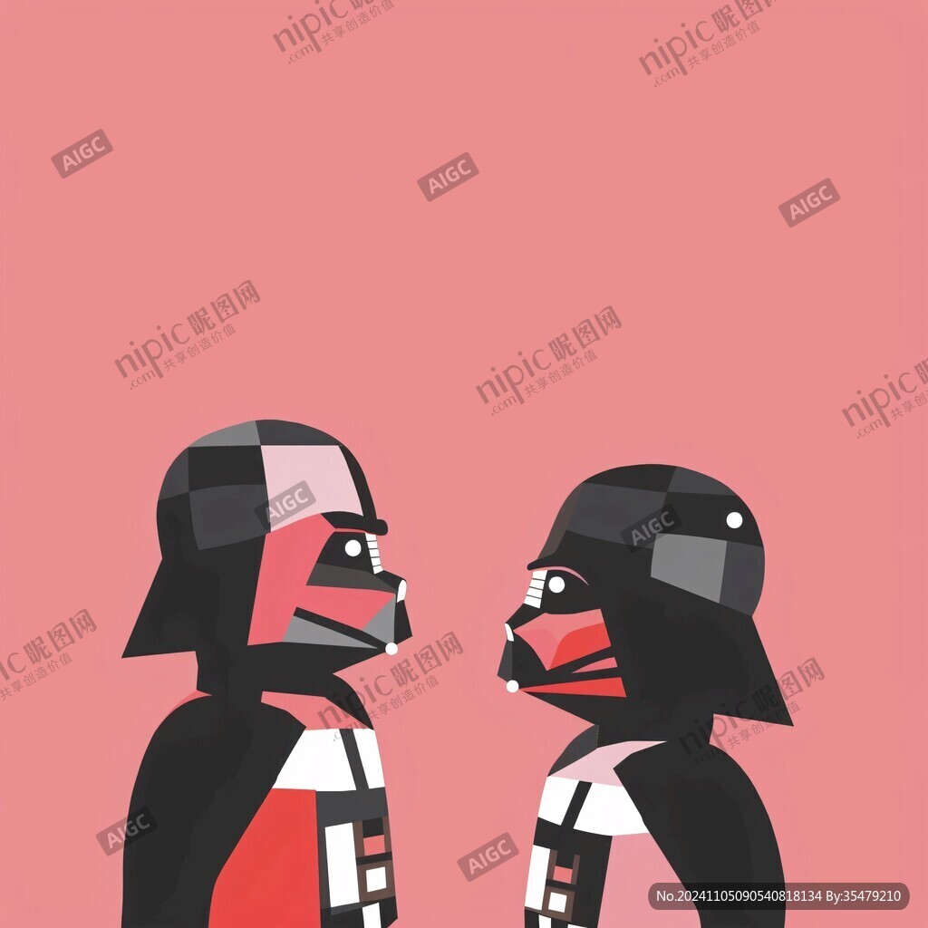 潮流企鹅插画图案