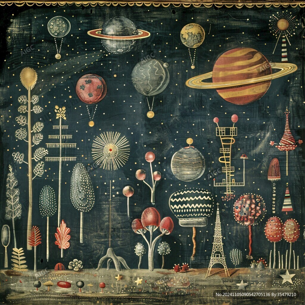 儿童梦幻星球背景墙