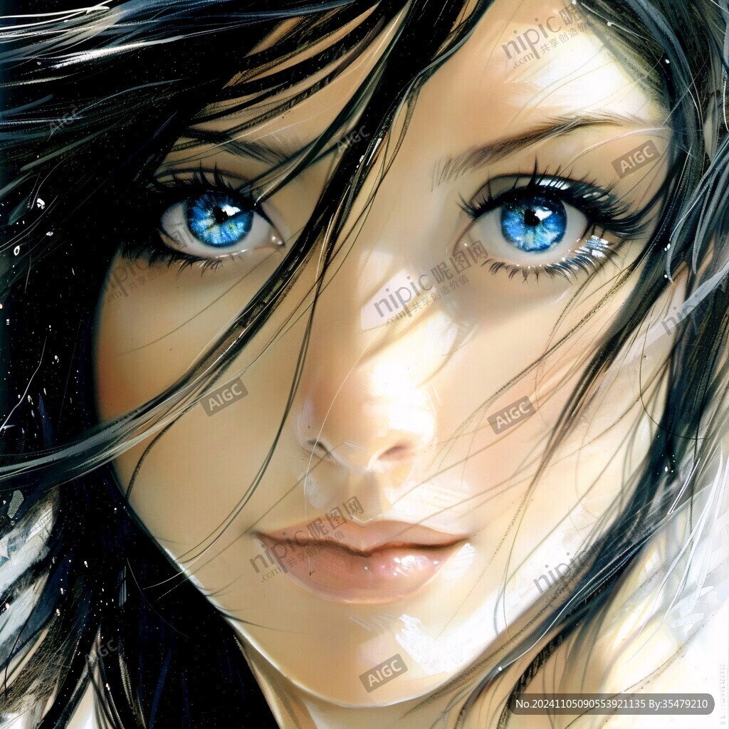 数字美女插画