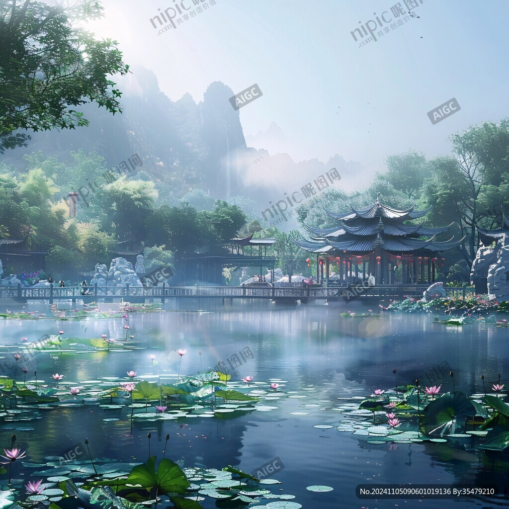 荷花池效果图