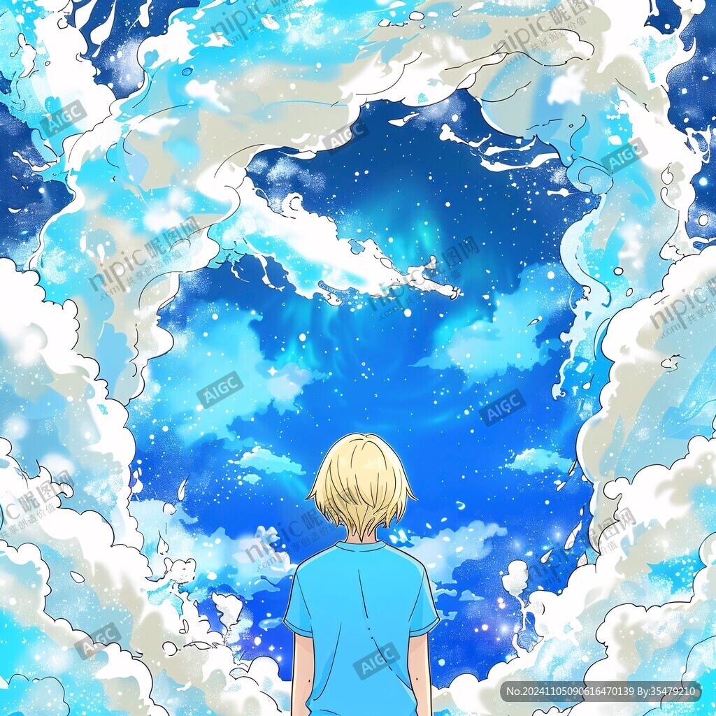 星辰大海男孩背影