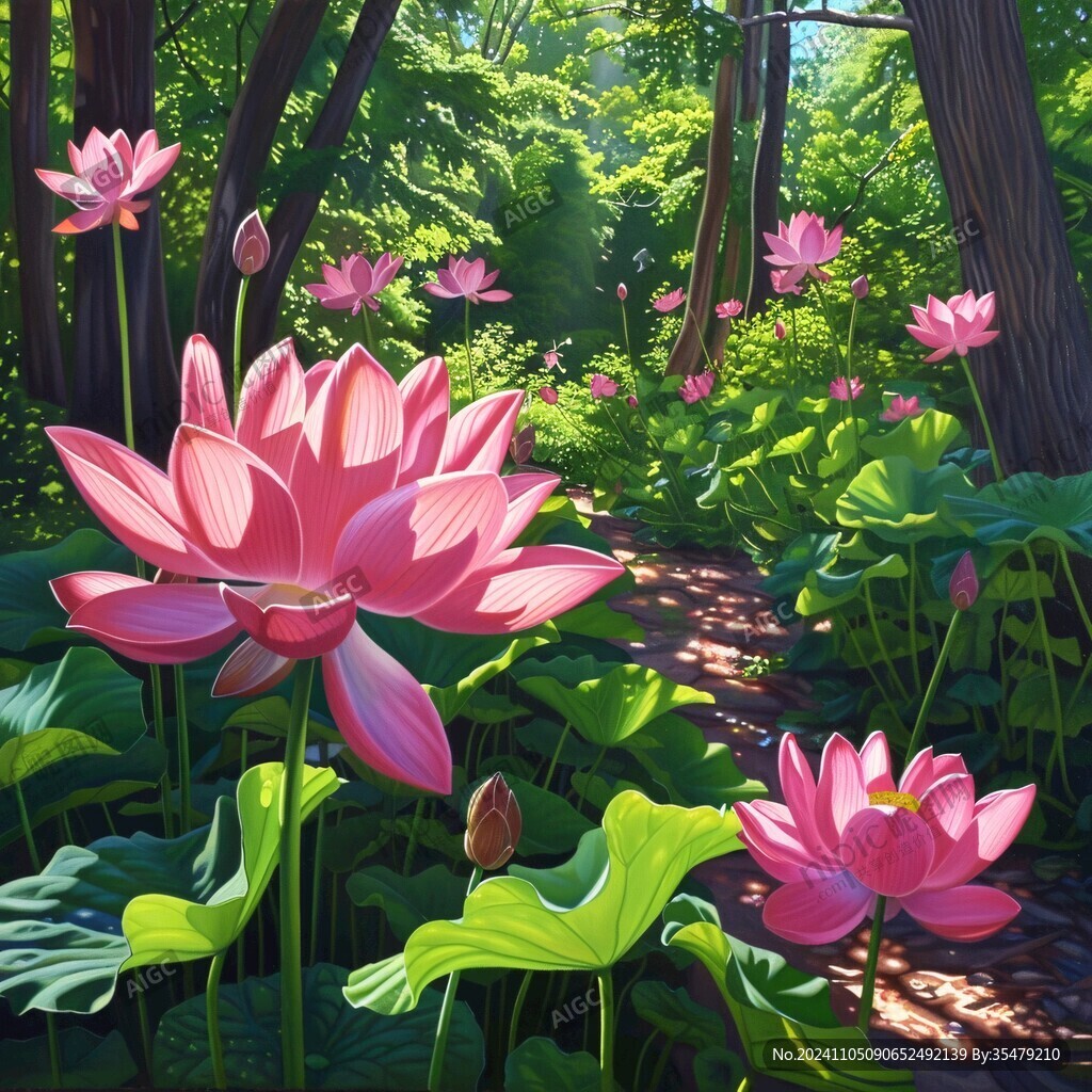 3d立体花卉荷花