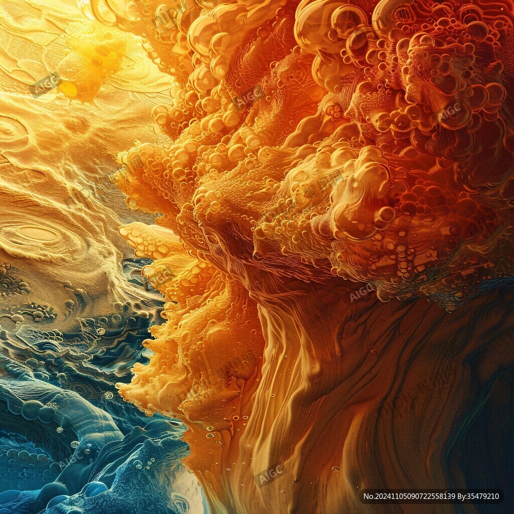 肌理彩色流体装饰画
