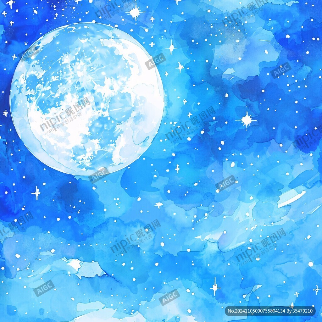 手绘水晶夜空效果