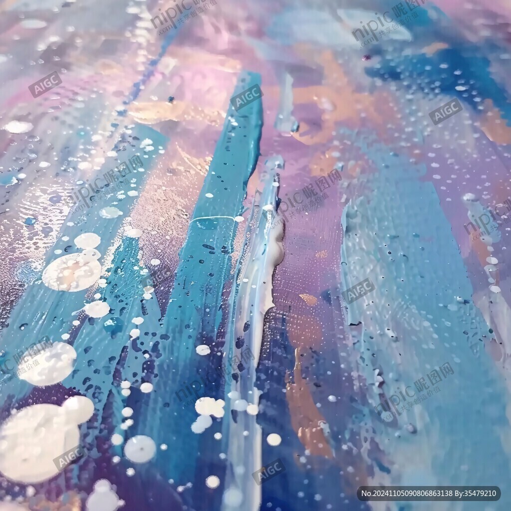 流彩流体浇筑画