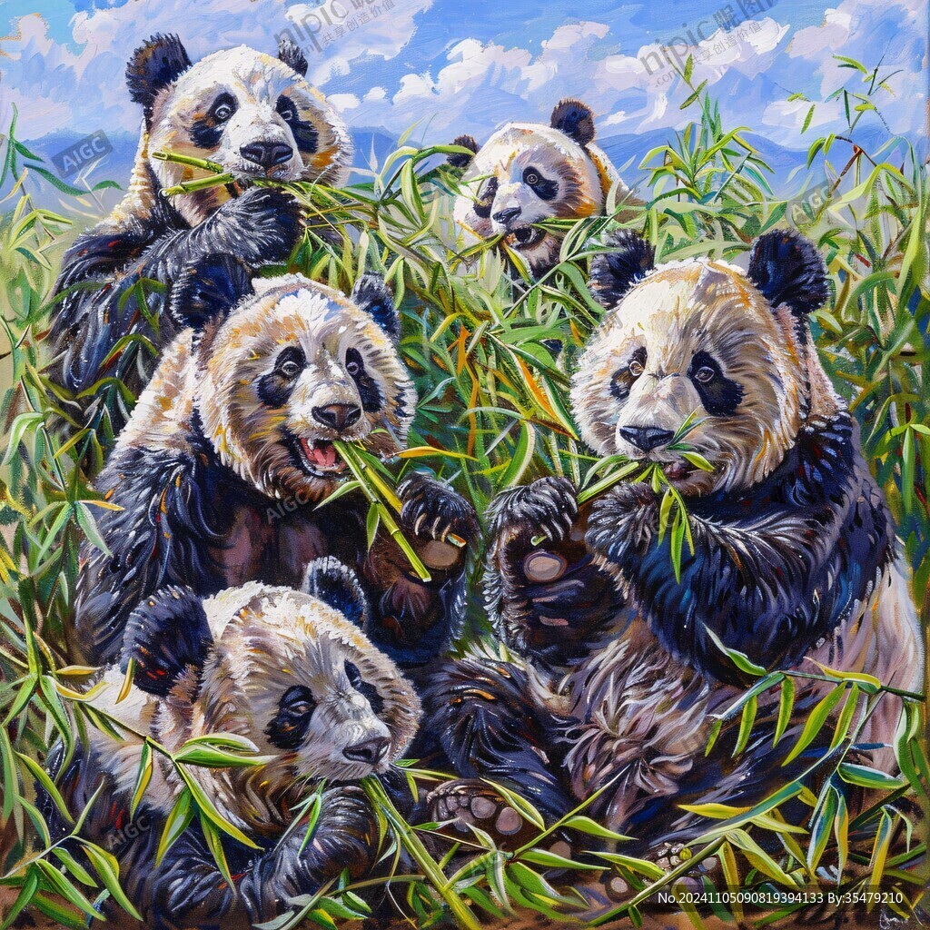 大熊猫油画