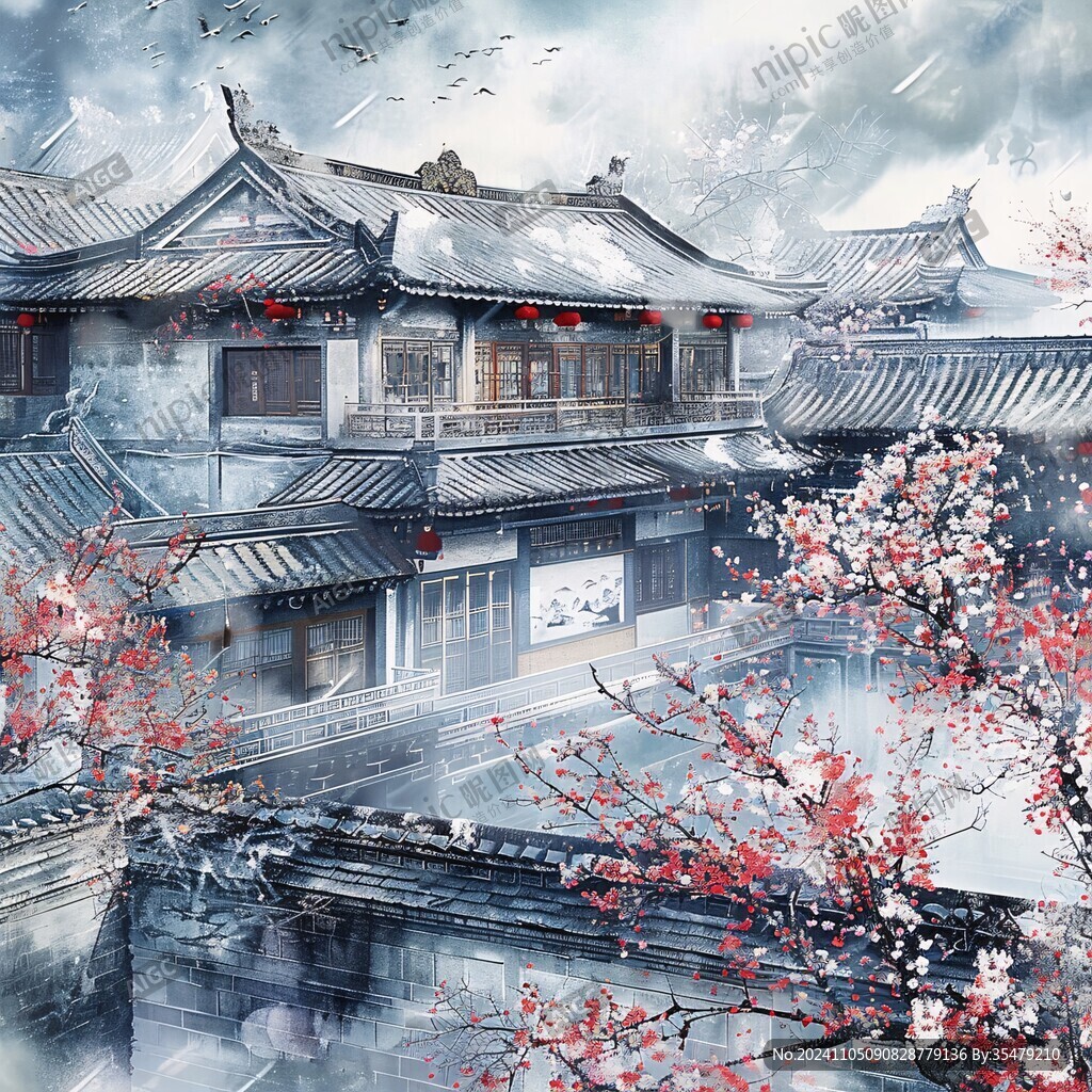 烟雨楼插画