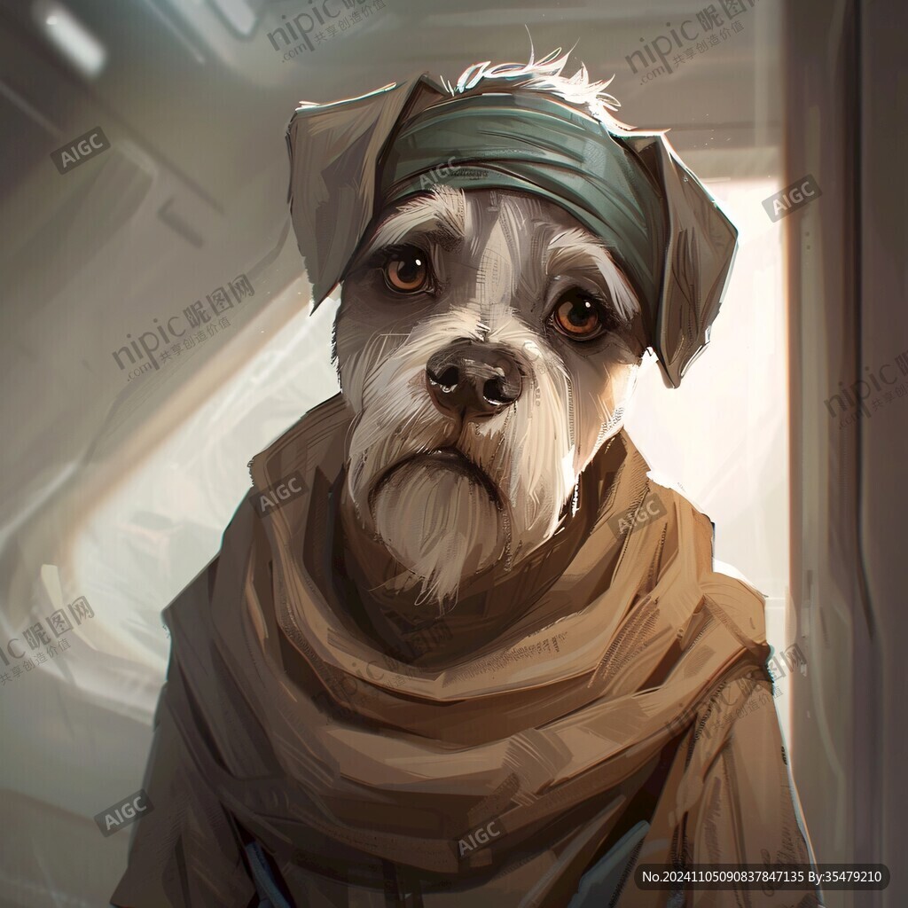 狗狗写实插画