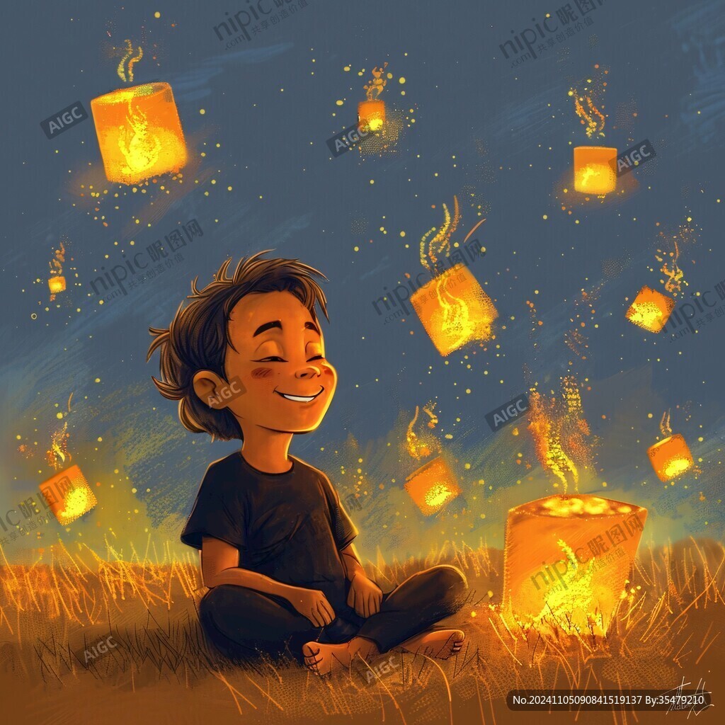 手绘追光的少年