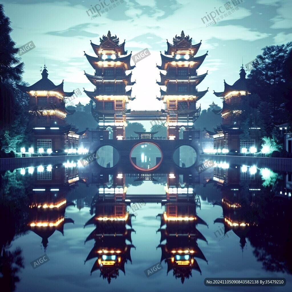 天下奇观牌坊夜景