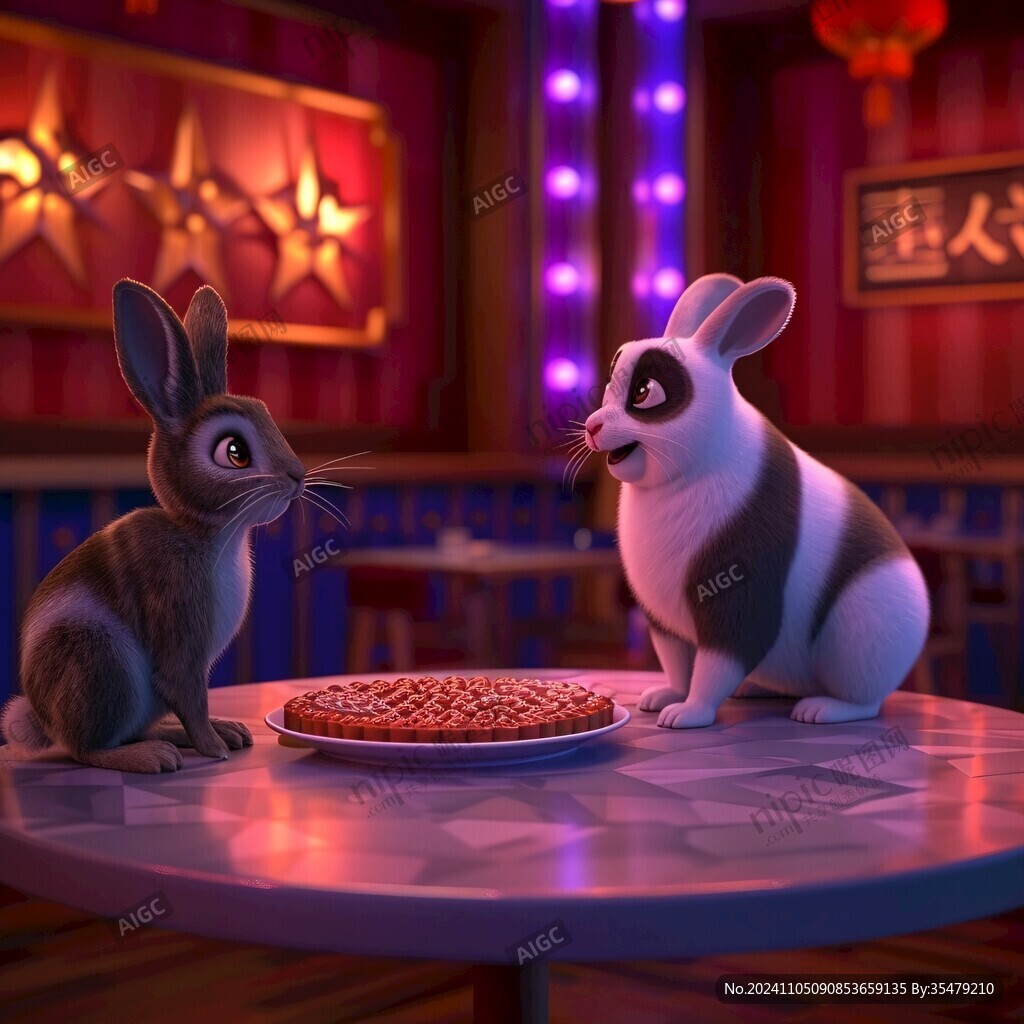 3d中秋节兔子