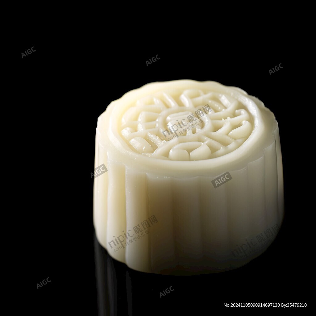 黑背景上的月饼