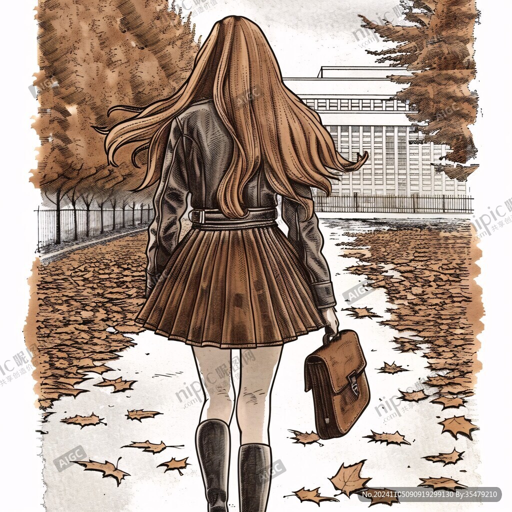 手绘学院风女孩
