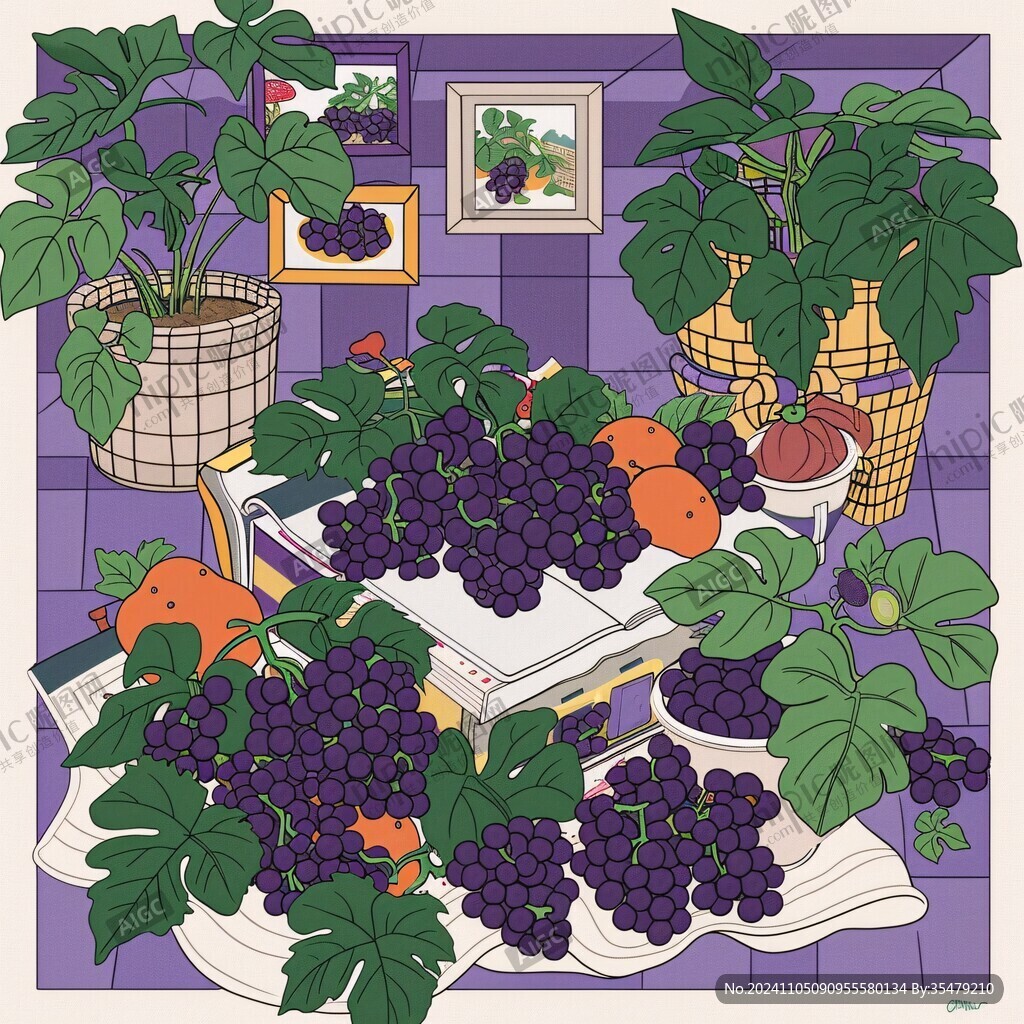 蓝莓本本插画