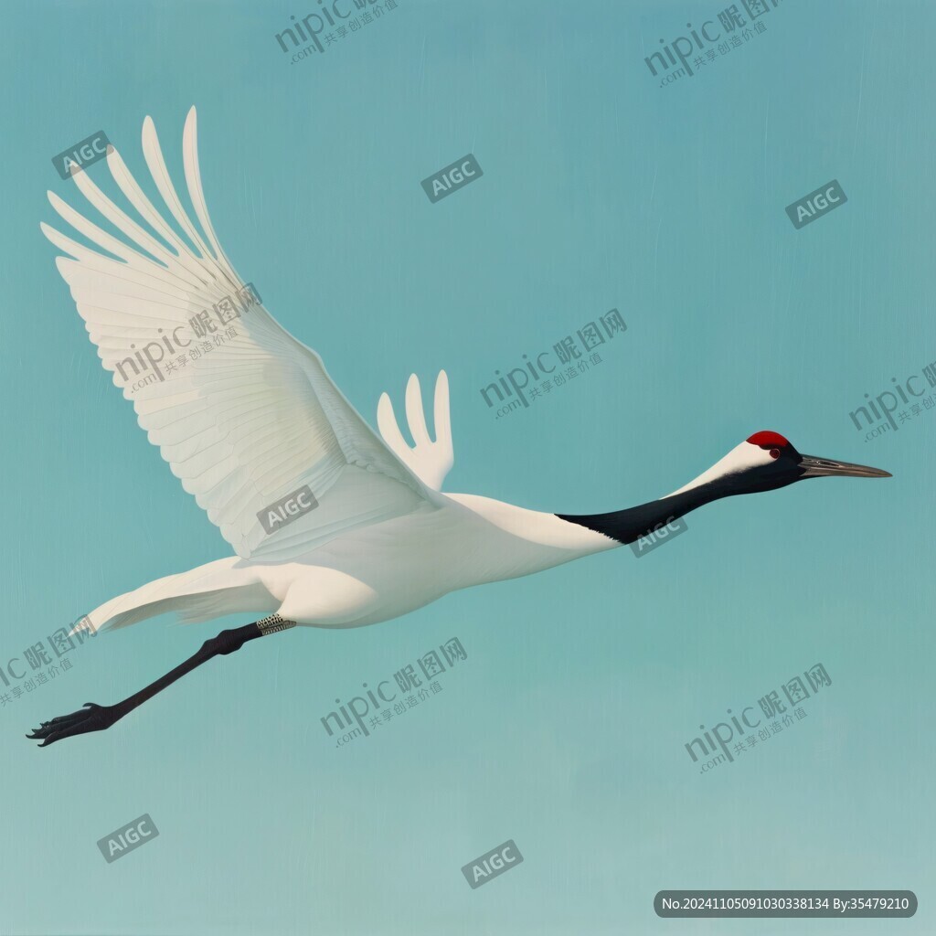 丹顶鹤白鹤展翅