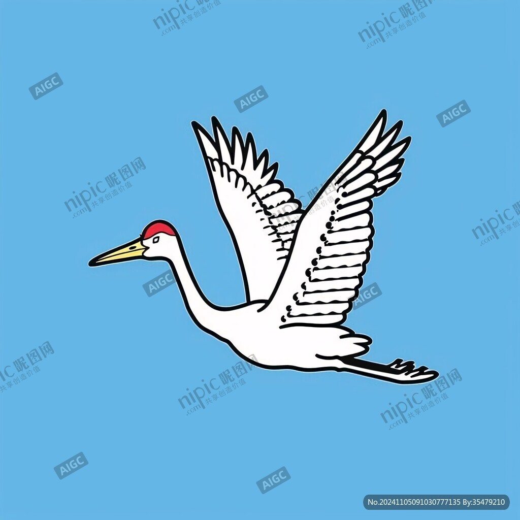 卡通丹顶鹤形象