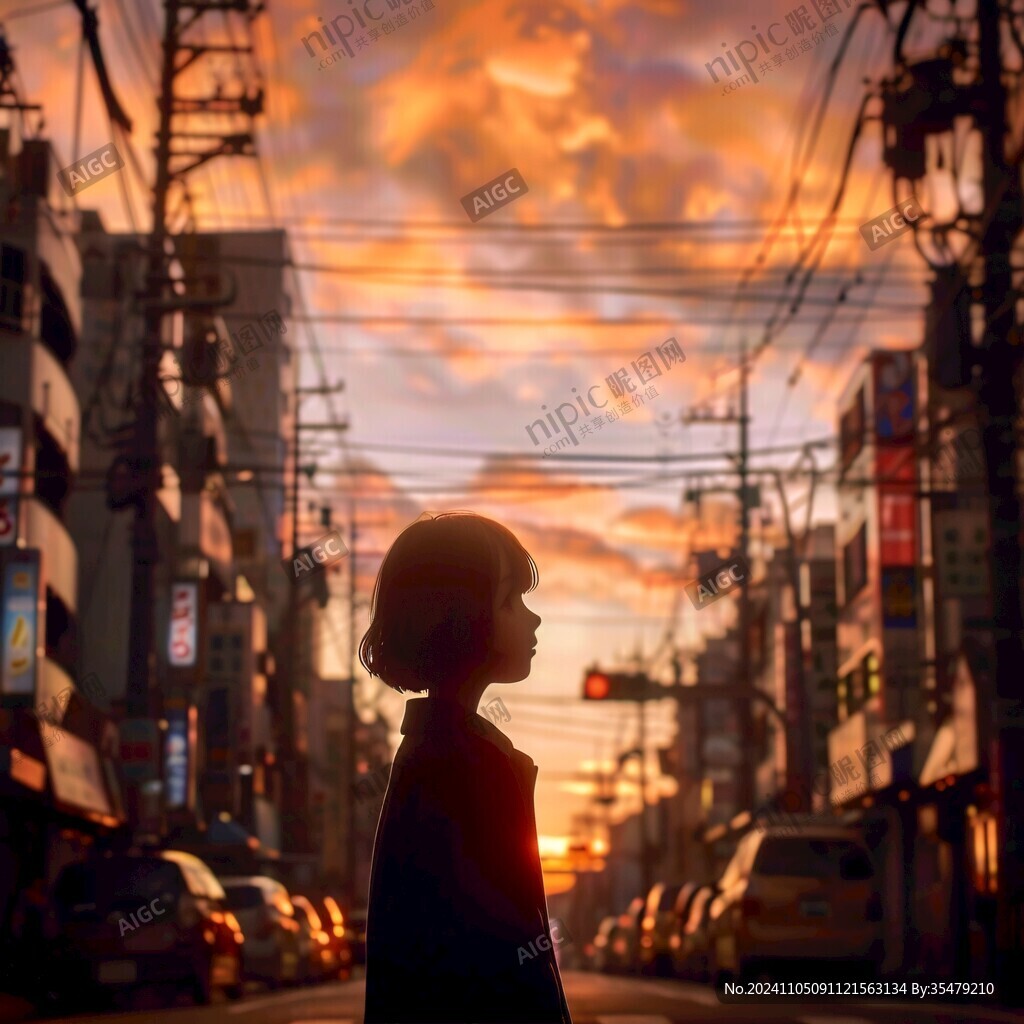 日本动漫风格晚霞