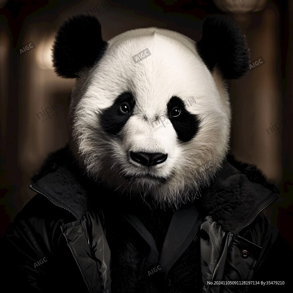 写实熊猫插画