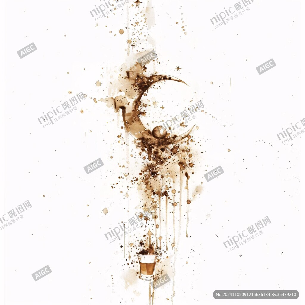 抽象艺术金色水墨纹