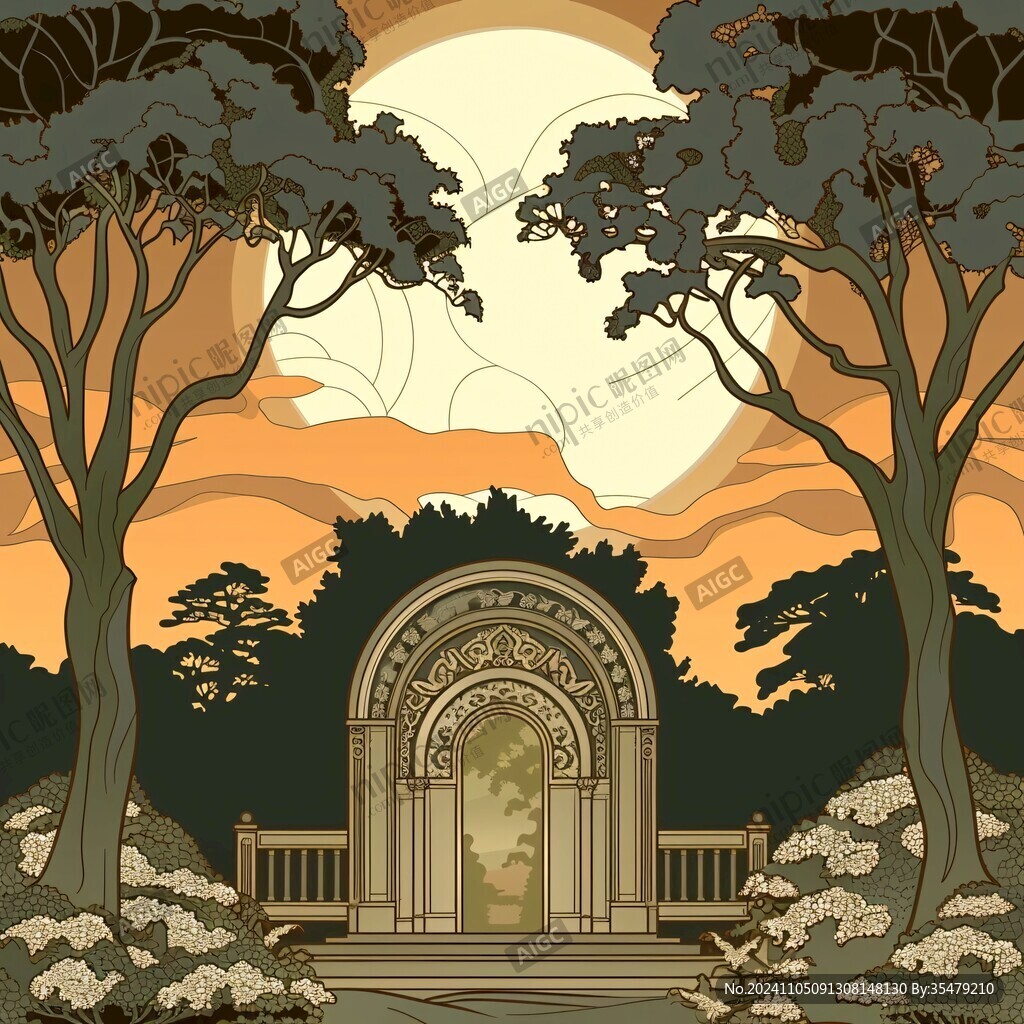 斯坦福大学旅游插画