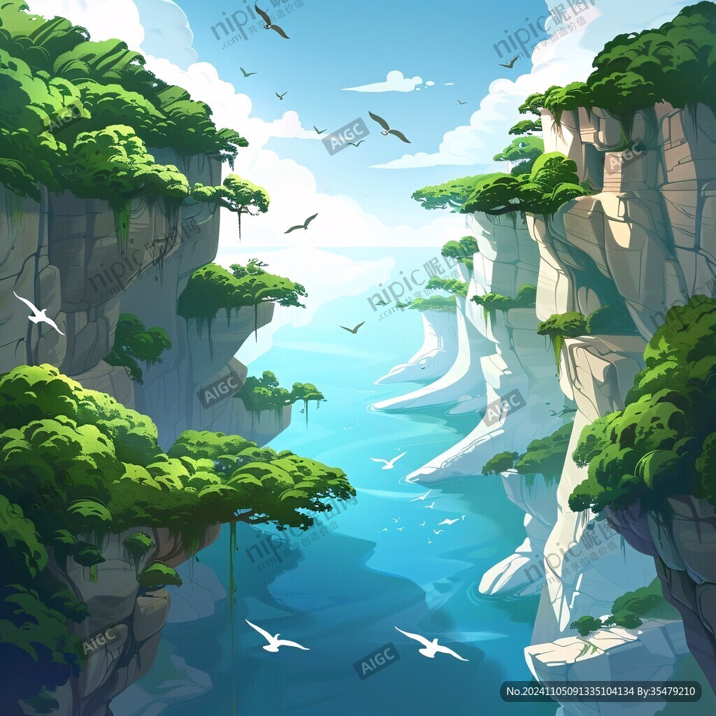 风景区插画