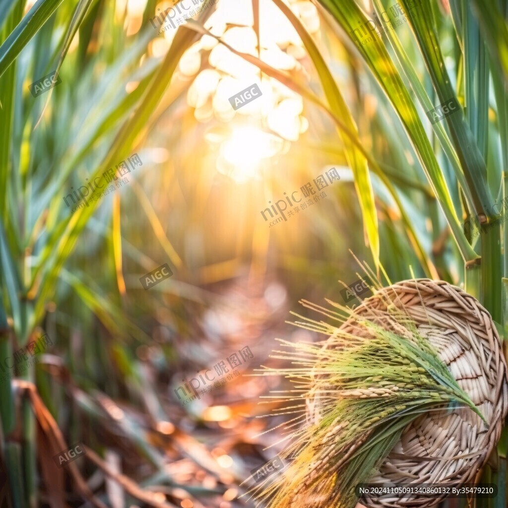 夕阳里的茅草