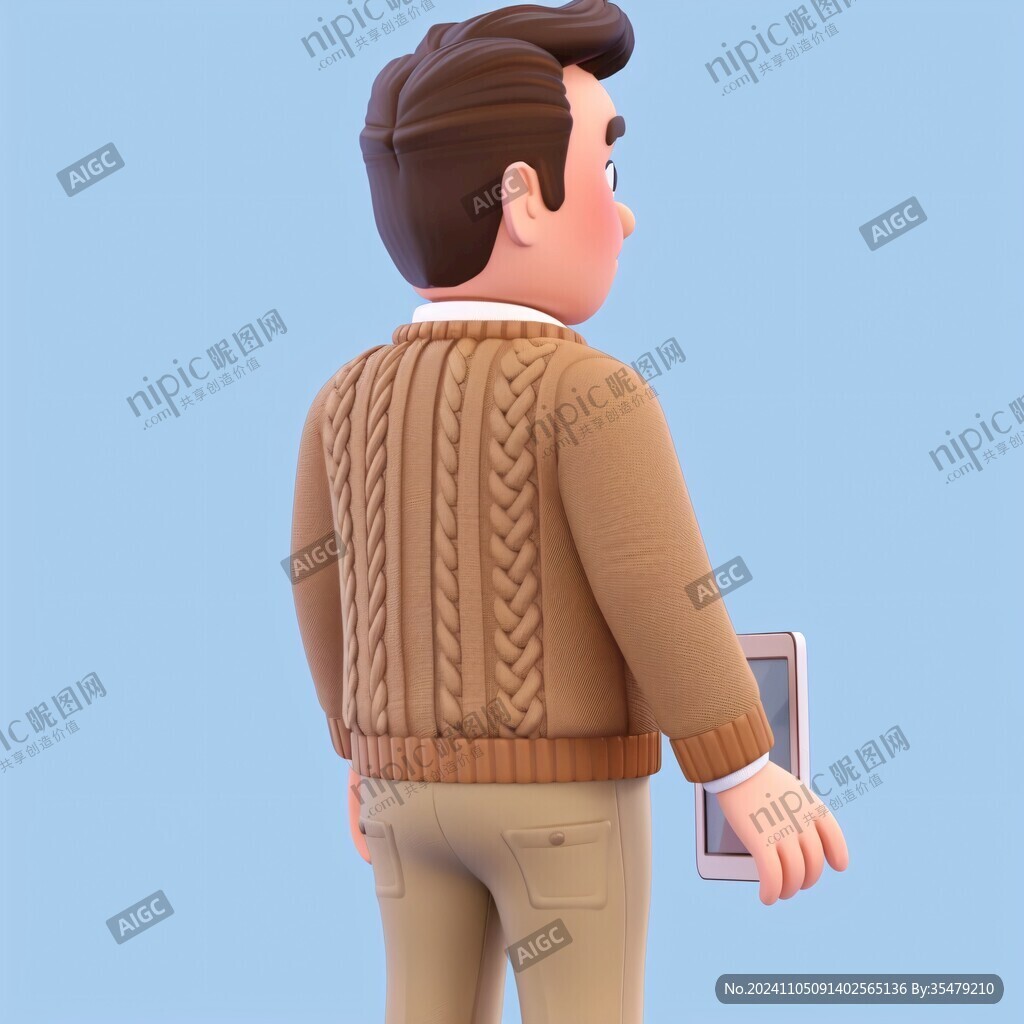 三维插图卡通人物男性