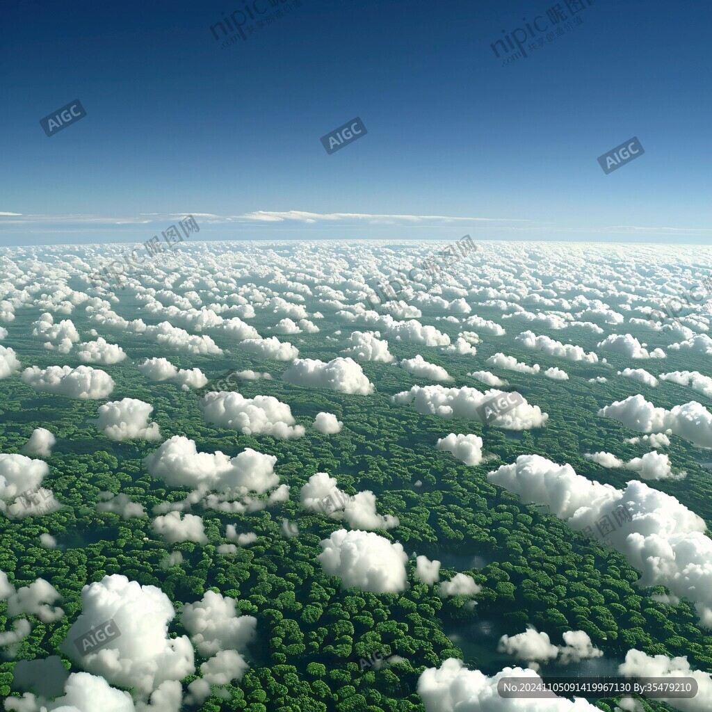 大片森林白云