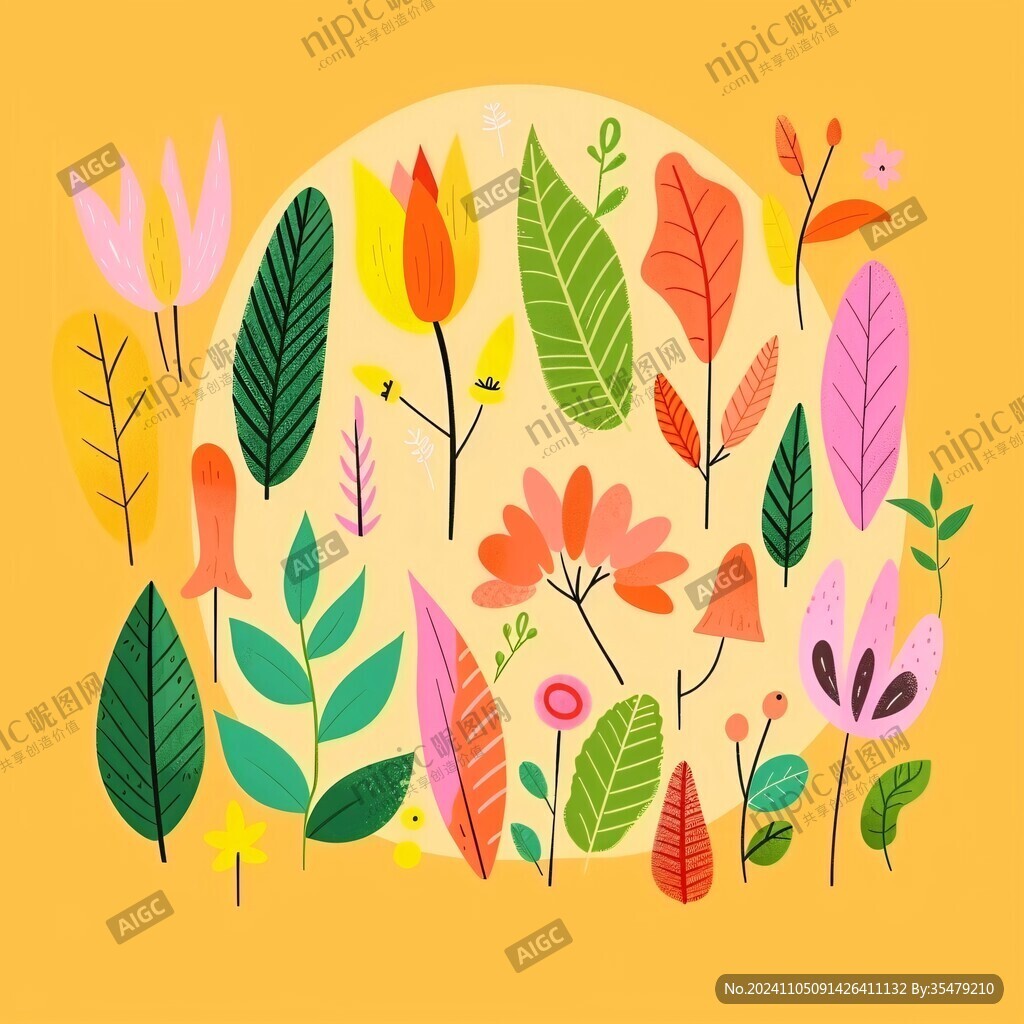 植物扁平插画