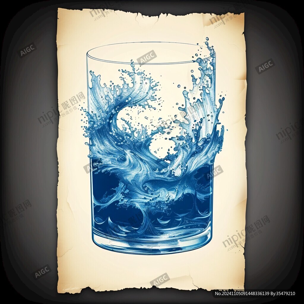 水杯插画