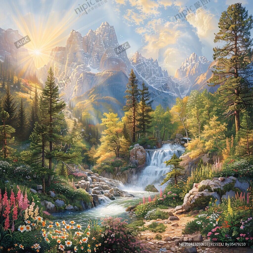 自然美景壁画