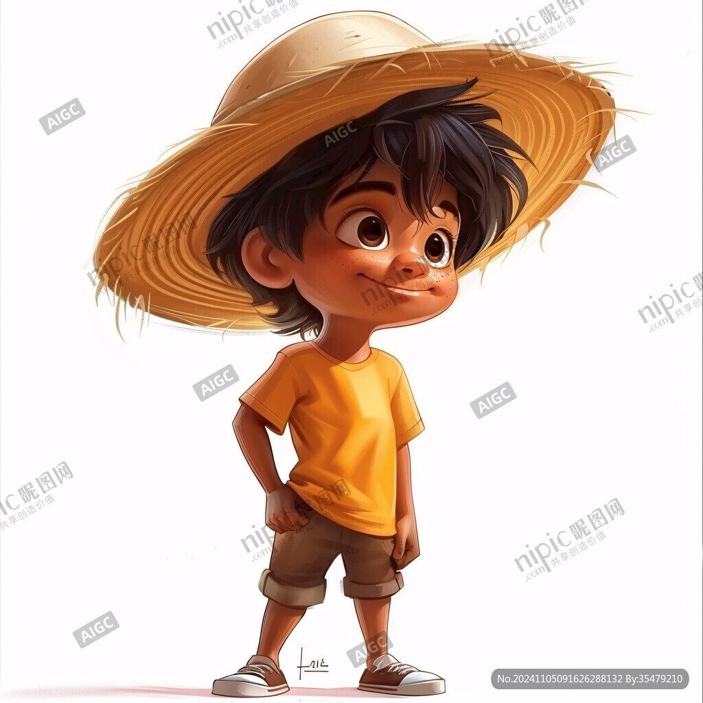 卡通草帽小哥