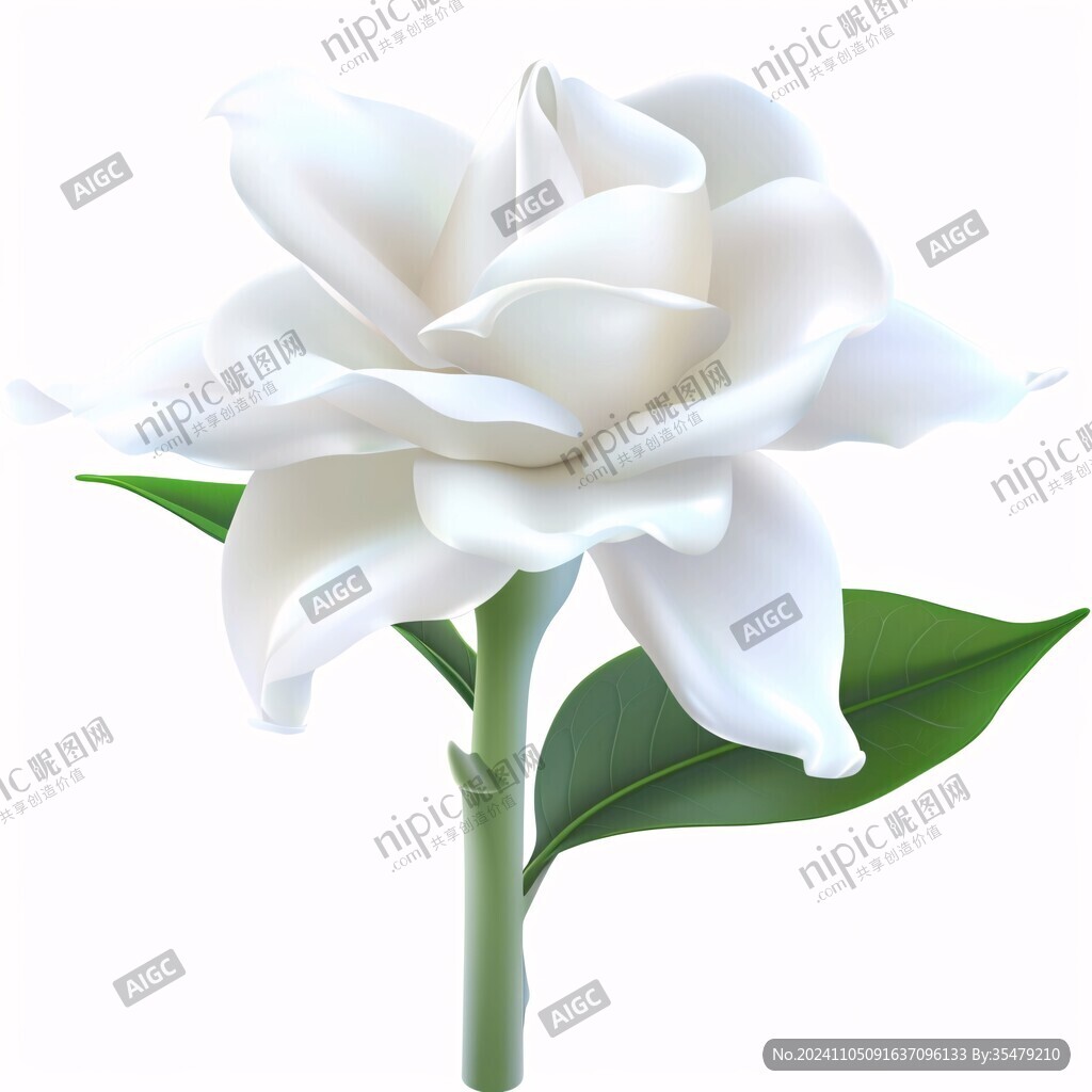 写实栀子花