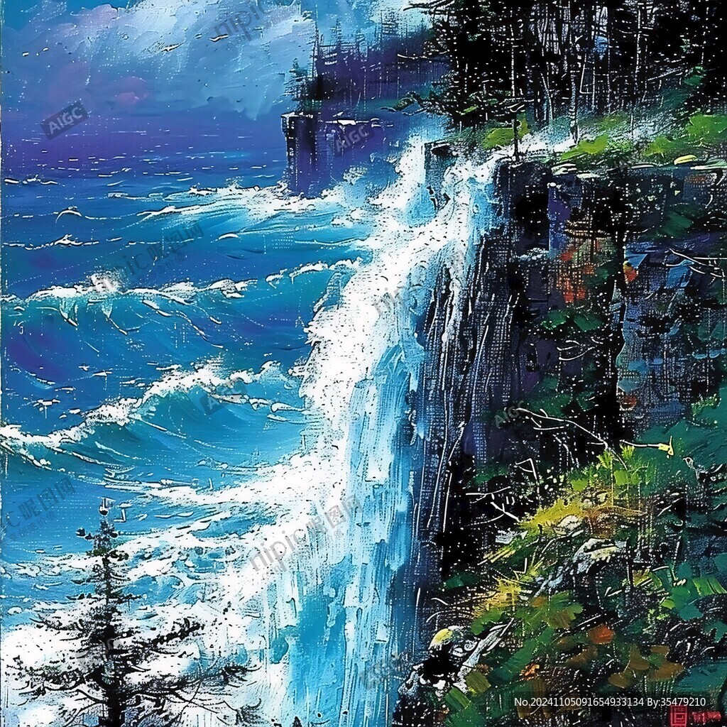 魅力瀑布装饰画艺术