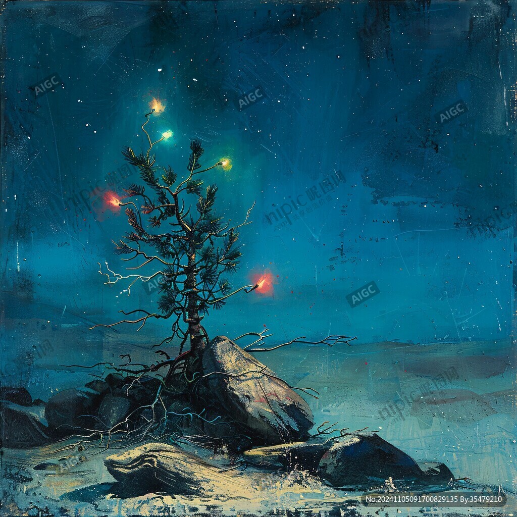 荒野黄昏插画