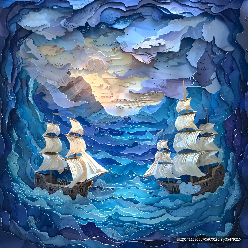 乘风破浪包装插画