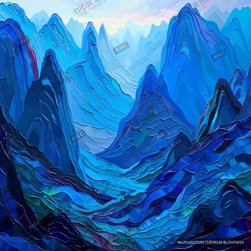 国潮山脉插画