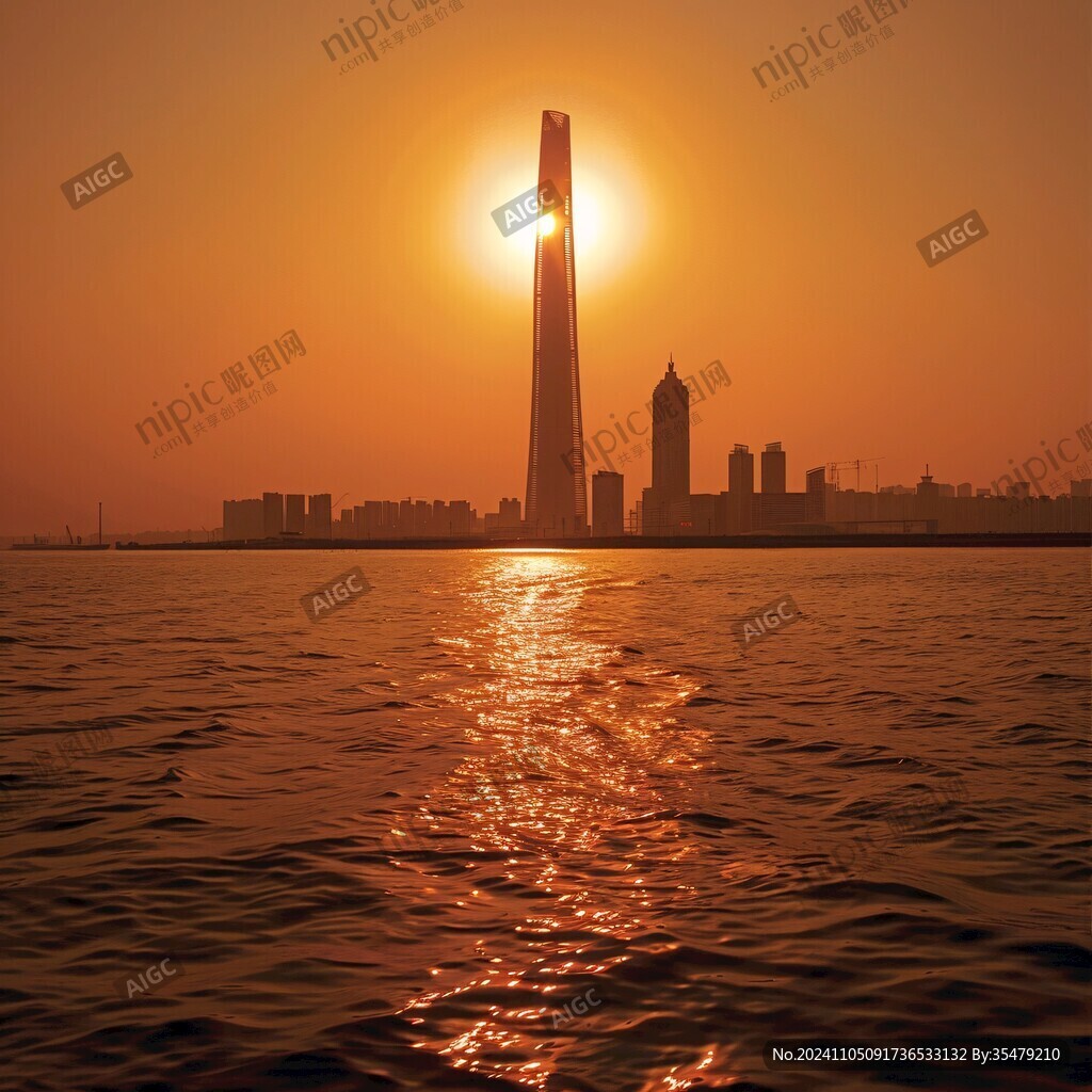 金光洒向金鸡湖
