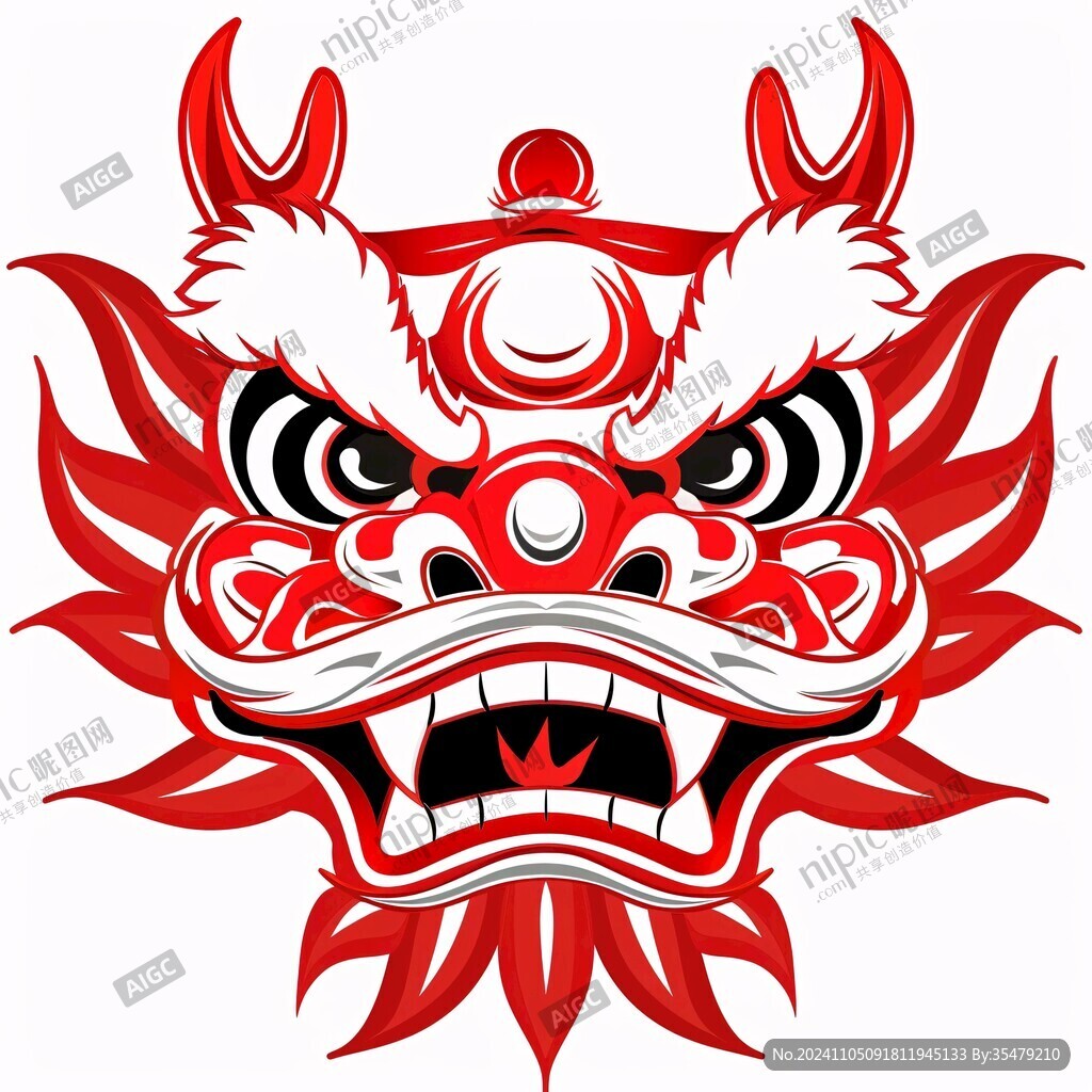 醒狮舞狮舞龙龙头龙纹