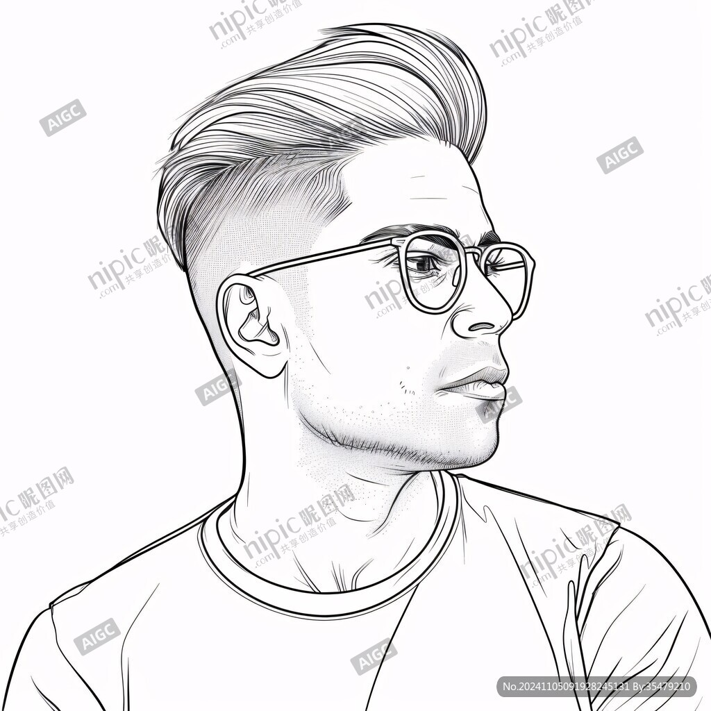 墨镜男子线条图